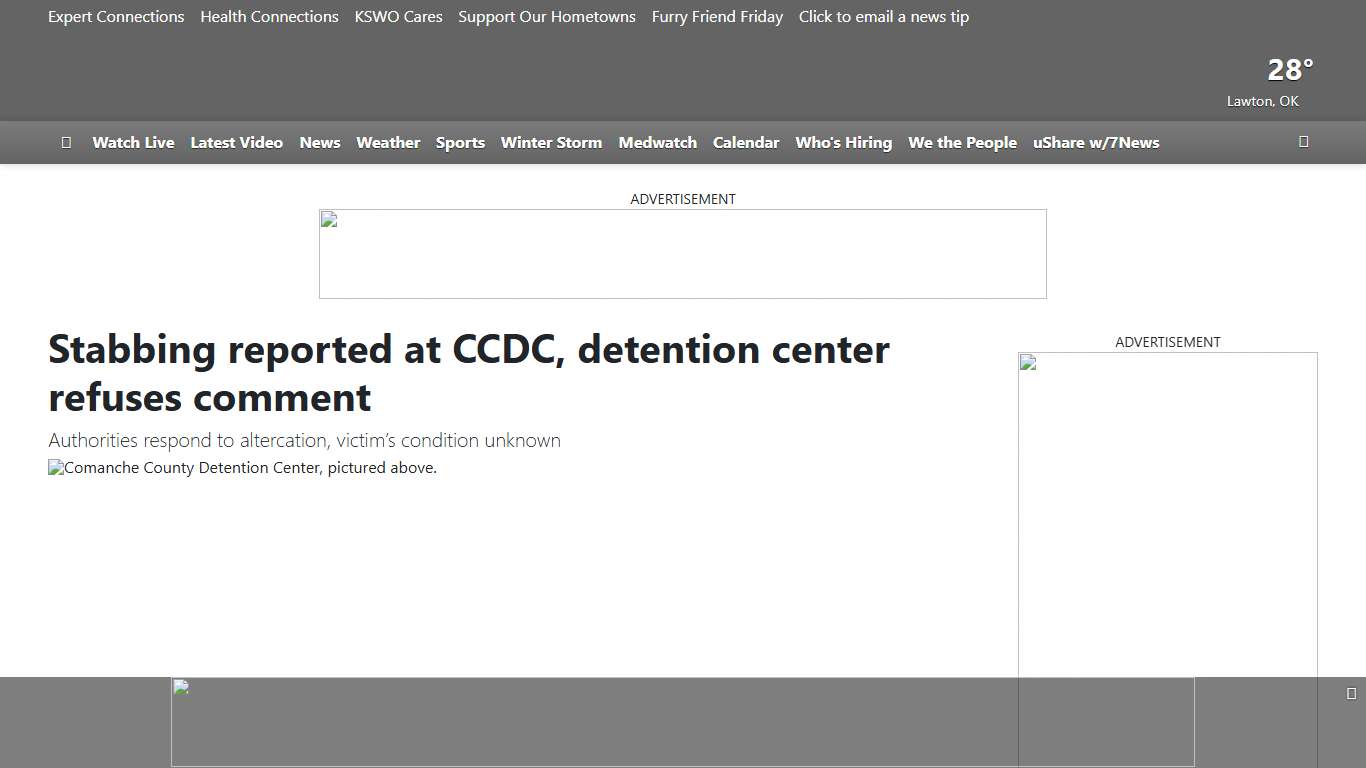 Stabbing reported at CCDC, detention center refuses comment